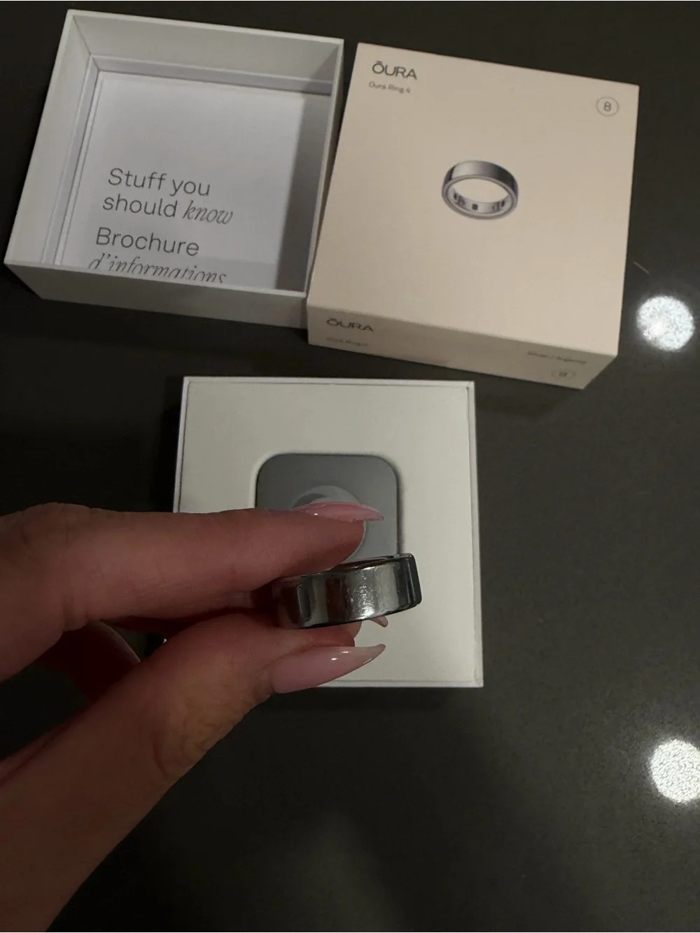 ŌURA Ring 4  - Silver Ring (Size 8)